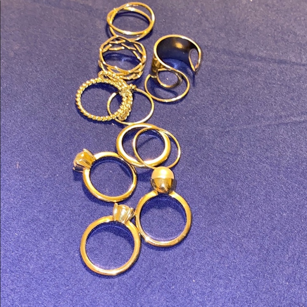 Silver tone ring bundle